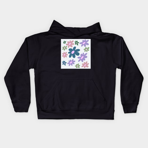 Fun Spring Flower Pattern Kids Hoodie by Ninadventurous